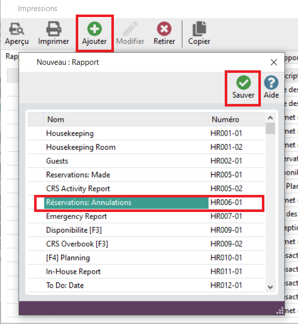 Rapports dans HotSoft PMS Hoist Group